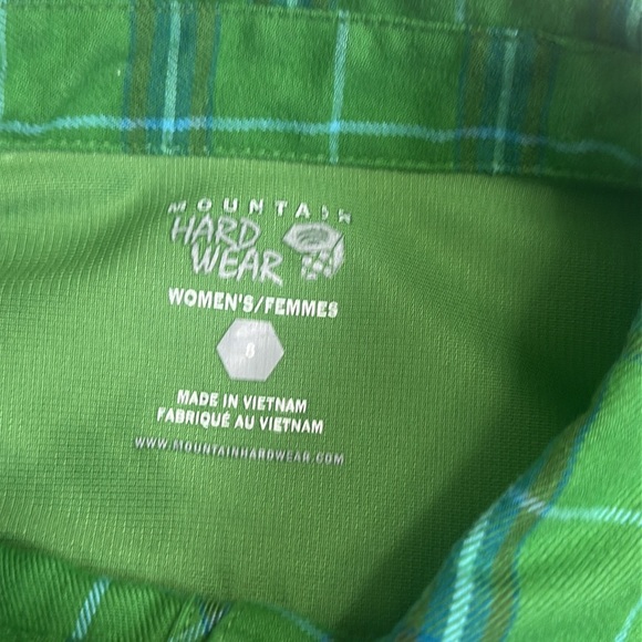Mountain Hardwear Green Plaid Light Flannel Long Sleeve Button Down Women Size 8 - Picture 9 of 14